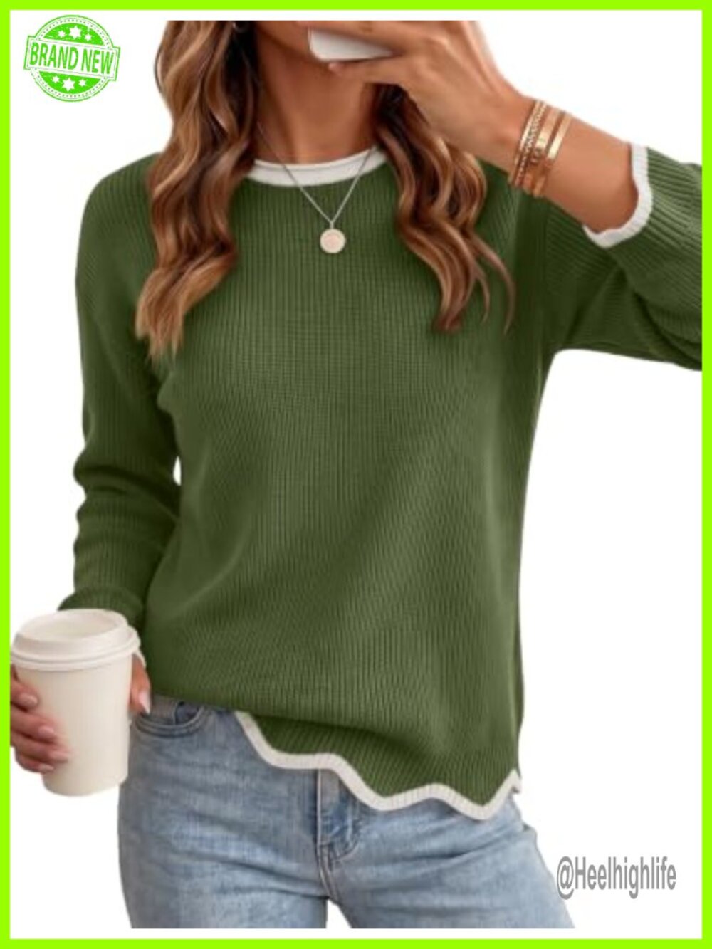 Womens Crewneck Long Sleeve Knit Pullover Sweater